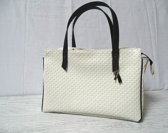 Off white leather handbag