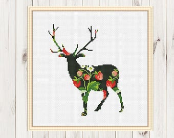 Deer cross stitch | Etsy