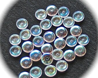 25 beads 6mm crystal AB Czech glass rondelles