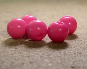 20 Acrylic beads 10 mm - fuchsia - PE257