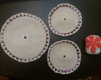 2 potholders and trivets set a Pincushion