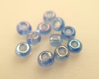 NOIR TRANSLUCIDE ARGENTÉ °16.6// PERLES DE ROCAILLE VERRE 4mm GRIS