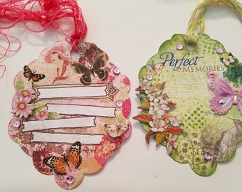 Ephemera Altered Mixed Media Tags