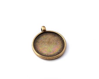 Support cabochon pendant tray 20 mm round