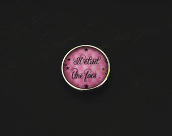 Cabochon in fancy pressure 18mm for jewelry - fairy tale: it was once pink