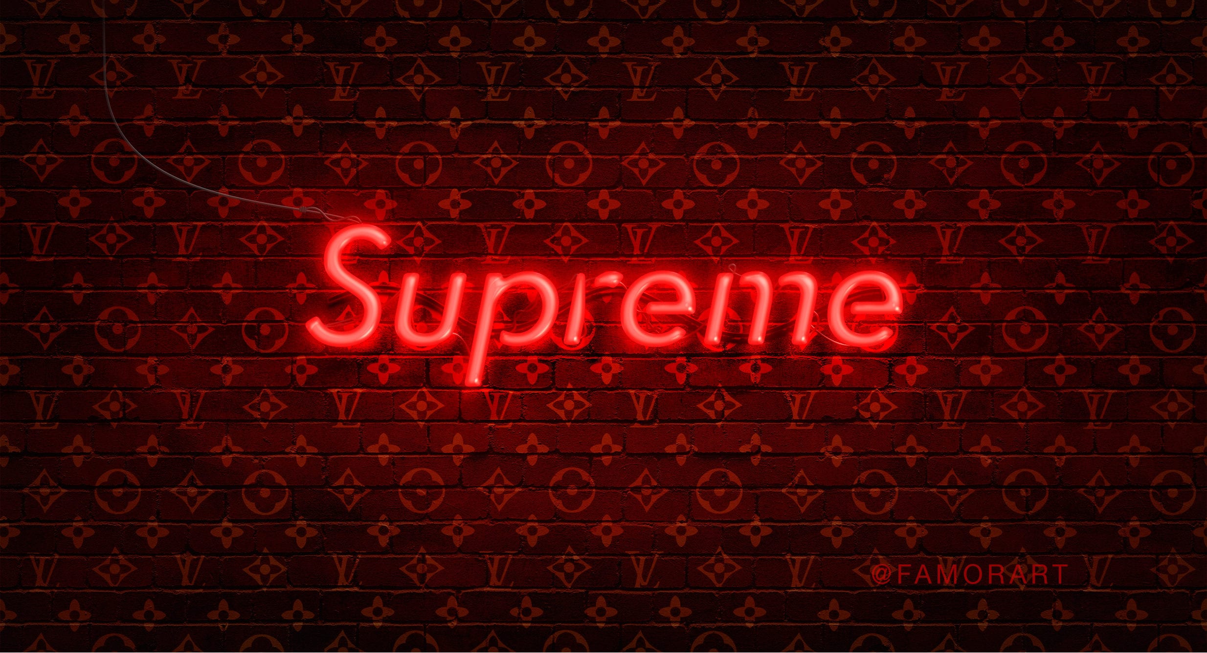 POSTER: Supreme X LV Neon Art Vlone Palace Adidas