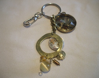 key ring or jewelry bag with charms and beads
