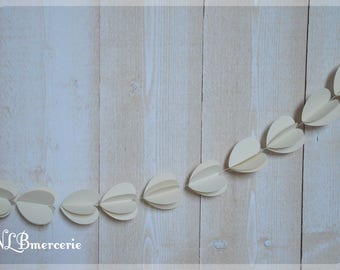 3D hearts 1.5 m paper Garland