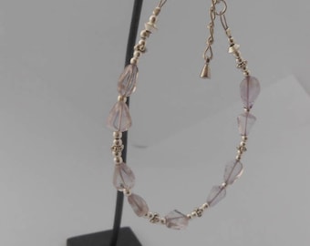 Bracelet made of irregular translucent Amethyst 8 x 6 mm