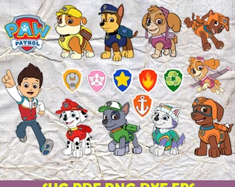 Paw Patrol Svg, Paw Patrol Clip art, Comic svg, Cartoon clipart png, cut files for silhouette, Paw patrol png, eps, Vector, dxf, Pdf, Png