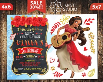 Elena of Avalor Invitation - Elena of Avalor Girl Birthday - Elena of Avalor Birthday Invitation - Elena of Avalor Party - Elena Princess