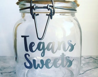Personalised Jar, Sweet Jar, Personalised Gifts, Childrens Gifts, Add Your Own, Jar Quote, Customisation, Childrens Birthday, Kids Christmas