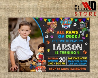 Paw Patrol Invitation, Paw Patrol Birthday, Paw Patrol Birthday Invitation, Paw Patrol Invite, Paw Patrol Party Invitation, Paw Patrol Card
