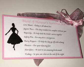 Maid of honour and bridesmaid survival kits