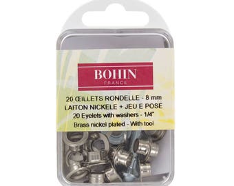 Eyelet rondelle 8mm silver + j pins