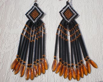 Native American style seed bead earrings