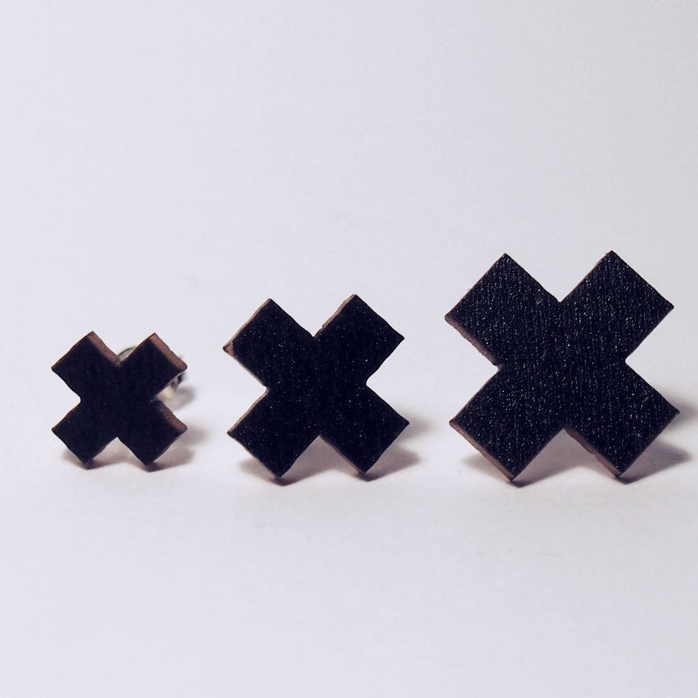 Black wooden earrings