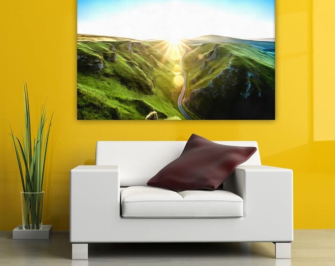 Winnats Pass canvas, Hope Valley, United Kingdom poster, England, Interior decor, room design, print poster, landscape picture, gift