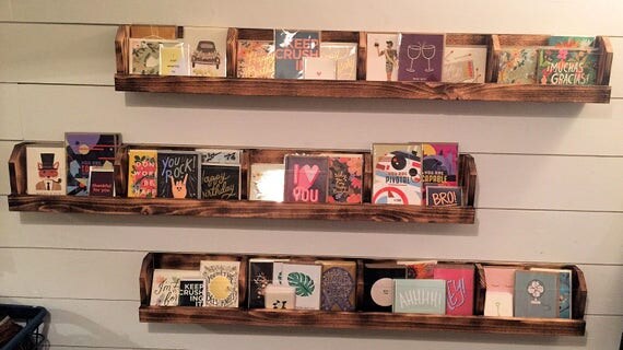 Greeting Card Display Shelf Rustic Reclaimed Cedar Wood