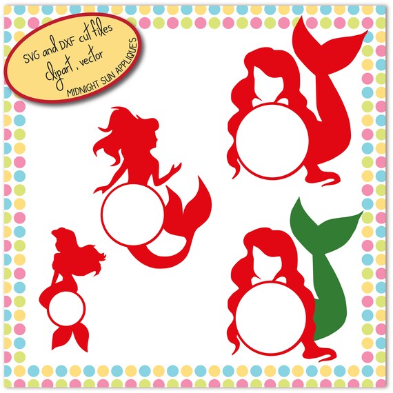 mermaid svgdxfclipart mermaid monogram svg ariel svg
