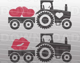 Valentines SVG,Farm Tractor SVG File Cutting Template-Vector Clip Art for Commercial & Personal Use-Download-Cricut,Cameo,Silhouette,Decal