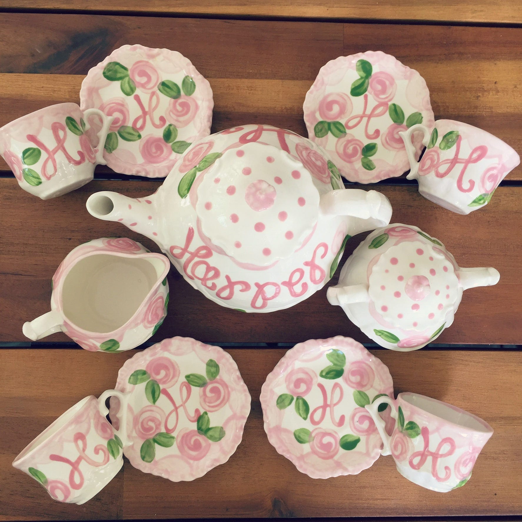 Tea set Personalized for Little girls // child's sized