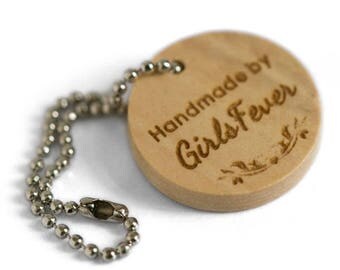 20mm Custom engraved wood hang tags Personalised WEDDING labels 100 pcs