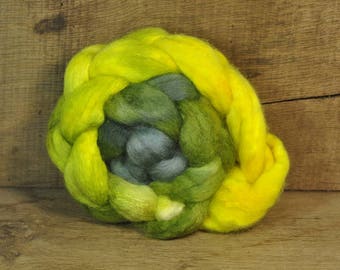 BFL Wool / Sparkly Nylon Top - 'Lime Gradient'