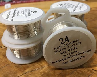 24 gauge Non Tarnish Silver Beadsmith Copper Craft Wire 10 yards