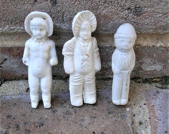 3 Antique Vintage German Japanese Dolls Frozen Charlotte Dolls Altered Art Assemblage Jewelry Making German Japanese Dolls DIY Jewelry Dolls