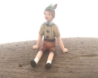miniature Pinocchio, Pinocchio doll, Pinocchio figurine, miniature collectable, Pinocchio collectable