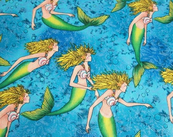 MERMAID FABRIC - Mark Hordyszynski for Michael Miller Very Very Very Rare - 1 Yard