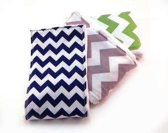 SALE Baby Burp Cloths Boy or Girl- Navy Gray Green Chevron- Set of 3 - Your Choice // Cotton Diaper Burp Cloth