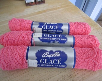 Vintage Bucilla Glace 3 Skeins Lofted Estron/Banlon