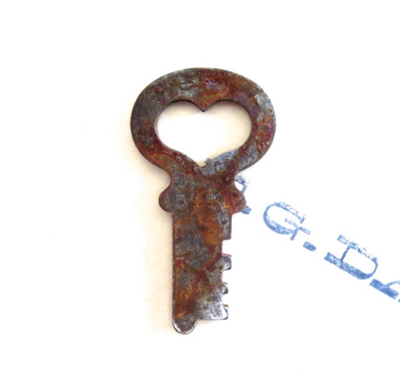 Antique heart key Vintage heart key Old heart key Small heart