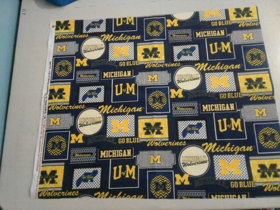 University Of Michigan Wolverine Fabric 249345 From Pillowman1 On Etsy 