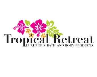 Tropical Logo Design, Island Logo, Bath and Body Logo, Floral Logo, Product Logo, Soap Logo, Customizable Logo, Graphic Design