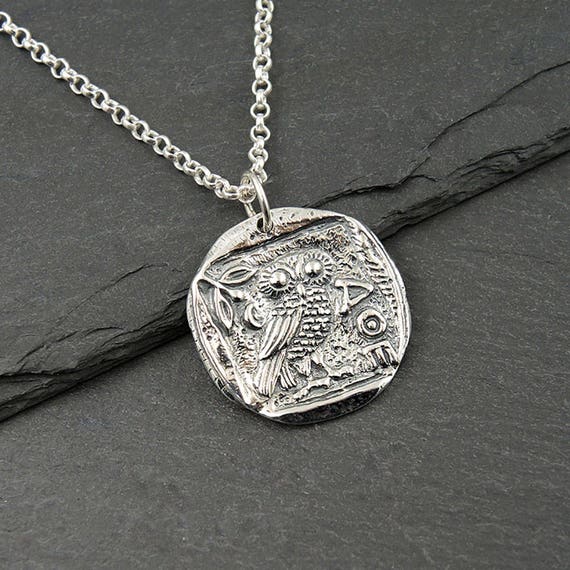 Owl Necklace 925 Sterling Silver Athena Owl Pendant Jewelry