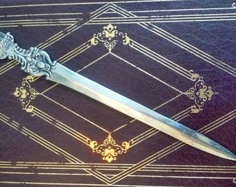 Vintage Hearst Castle Monument Letter Opener, San Simeon, CA Ornate Design, Souvenir Silver Tone Made in Holland