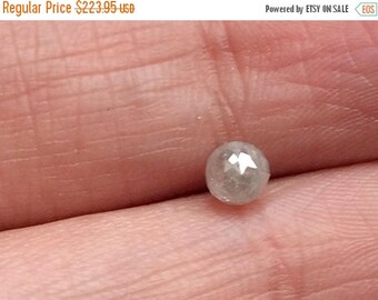 ON SALE 55% Light Grey Silver Faceted Diamond Balls, Natural Diamond, Raw Diamonds, Faceted Diamond Beads, Round Balls Bead, 1 Pc