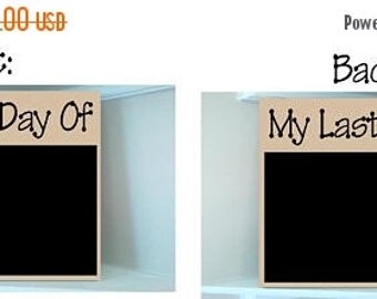 ON SALE Beautiful wooden 8x10 Chalkboard vinyl double sided first and last day of school sign