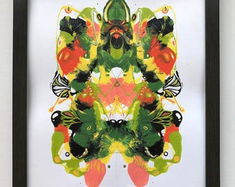 Abstract Painting, Contemporary Art, Modern Art, Psychology, Rorschach, Inkblot, Inkblot Painting, Mask Painting, African Mask, Doctors Gift