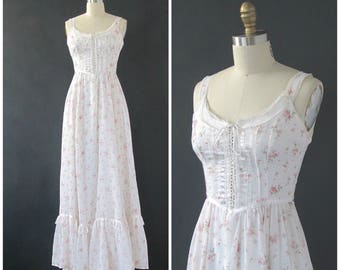 Vintage 70s Gunne Sax Dress | 1970's Prairie Dress | Gune Sax by Jessica | Boho, Romantic, Bridal Wedding | Size Small