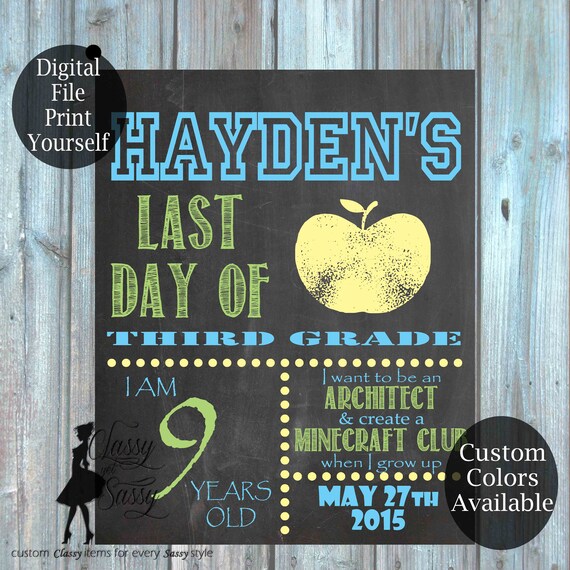 Last Day Of School Chalkboard Sign 173