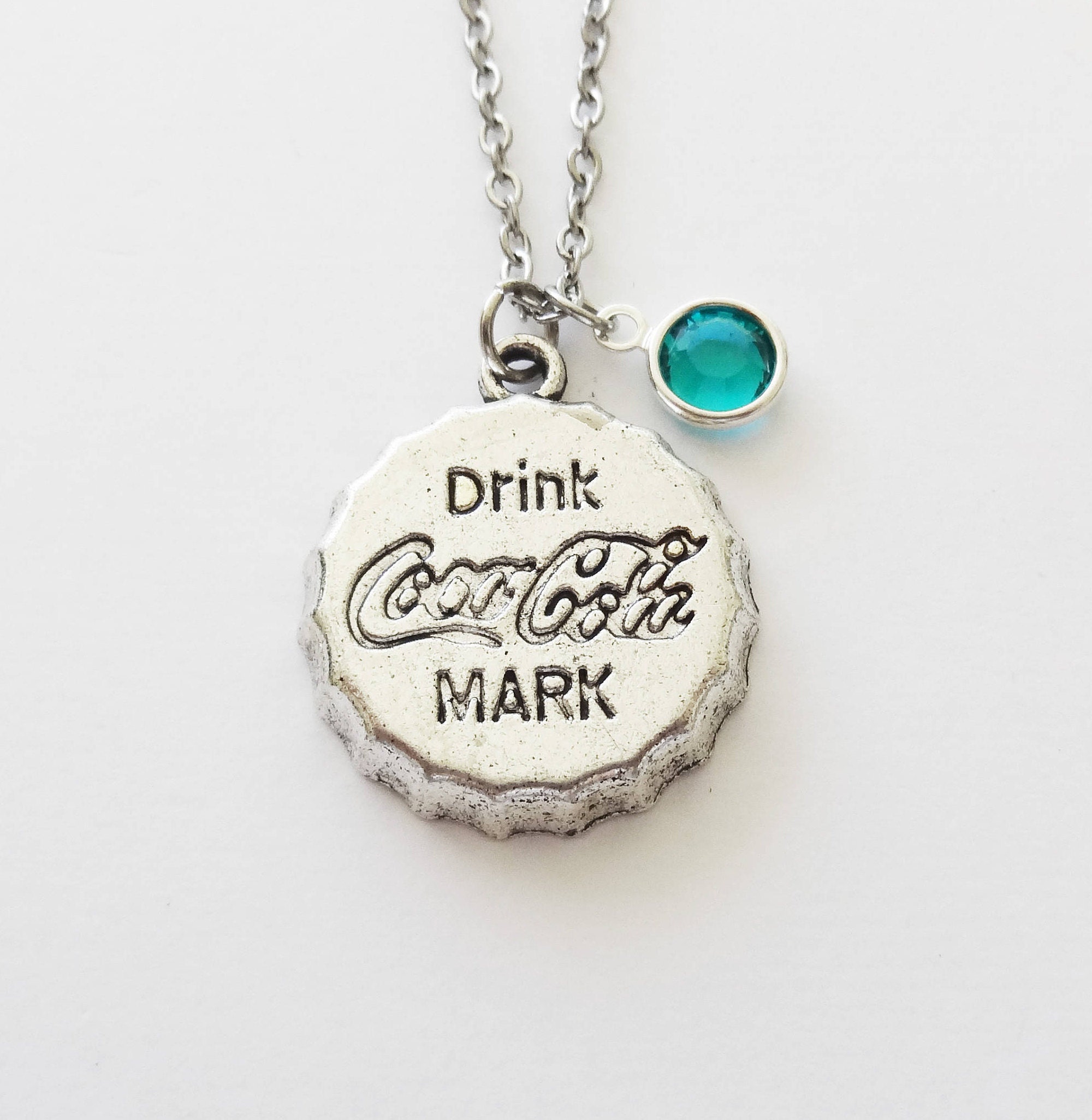 Coke Necklace Coca Cola Bottle Cap Soda Pop Drink Jewelry