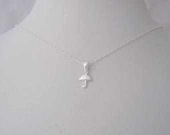 Tiny Umbrella charm with necklace chain, kids, girls jewelry