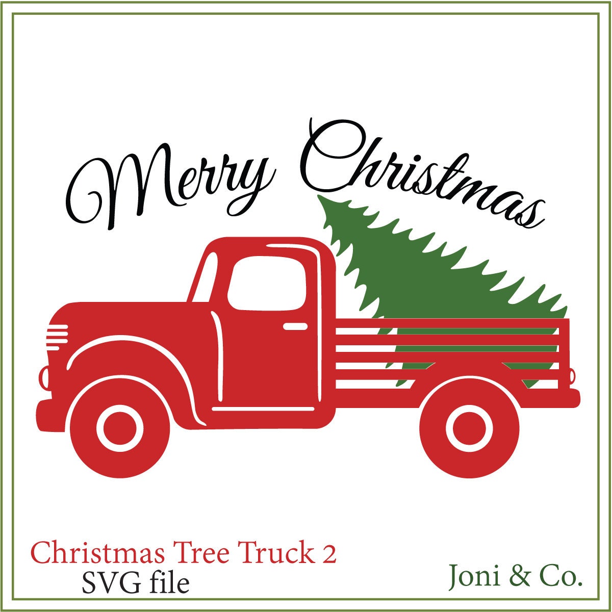 Download Christmas Tree Truck SVG Red truck svg Rustic Country Farm