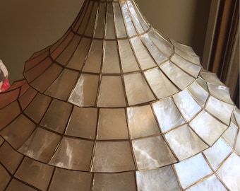 Vintage capiz tiered chandelier
