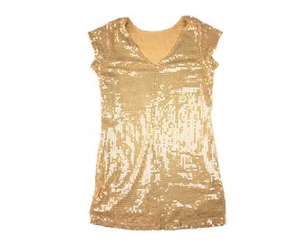 Gold sequin dress | Etsy