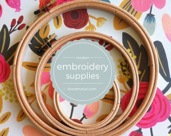 wood embroidery hoops set of 3 - embroidery supplies -wood hoops various sizes